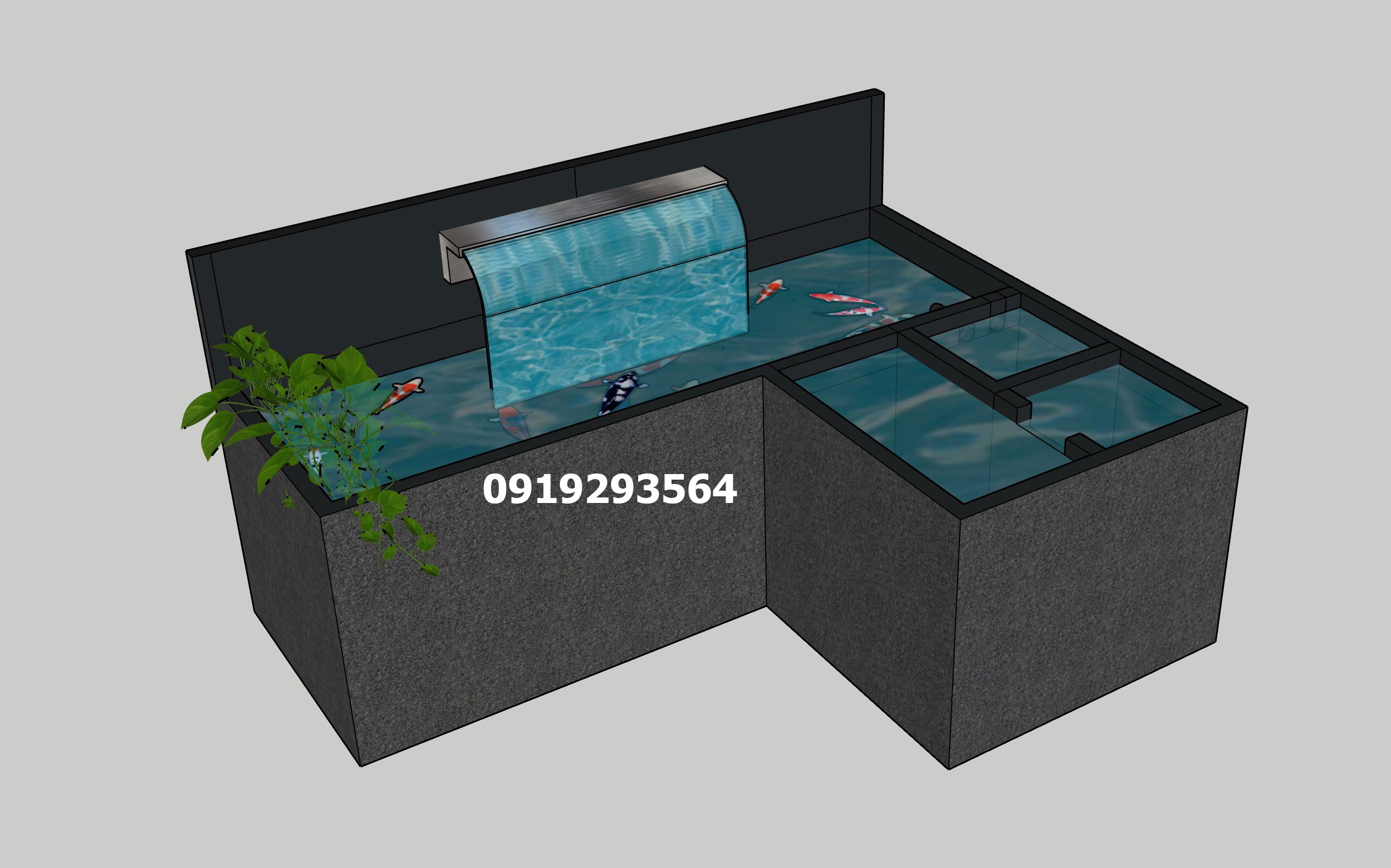 thiết kế thác nước hồ cá koi