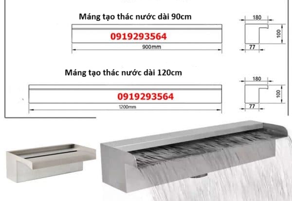 máng tạo thác nước